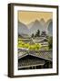 China 10MKm2 Collection - Chinese Buddhist Temple with Karst Mountains at Sunset-Philippe Hugonnard-Framed Photographic Print