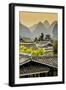 China 10MKm2 Collection - Chinese Buddhist Temple with Karst Mountains at Sunset-Philippe Hugonnard-Framed Photographic Print