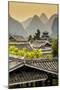 China 10MKm2 Collection - Chinese Buddhist Temple with Karst Mountains at Sunset-Philippe Hugonnard-Mounted Photographic Print