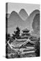 China 10MKm2 Collection - Chinese Buddhist Temple with Karst Mountains-Philippe Hugonnard-Stretched Canvas