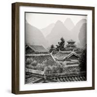 China 10MKm2 Collection - Chinese Buddhist Temple with Karst Mountains-Philippe Hugonnard-Framed Photographic Print