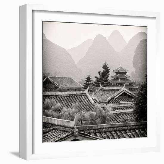 China 10MKm2 Collection - Chinese Buddhist Temple with Karst Mountains-Philippe Hugonnard-Framed Photographic Print