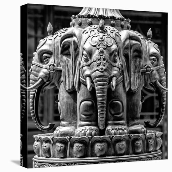 China 10MKm2 Collection - Detail Buddhist Temple - Elephant Statue-Philippe Hugonnard-Stretched Canvas