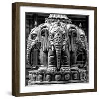 China 10MKm2 Collection - Detail Buddhist Temple - Elephant Statue-Philippe Hugonnard-Framed Photographic Print