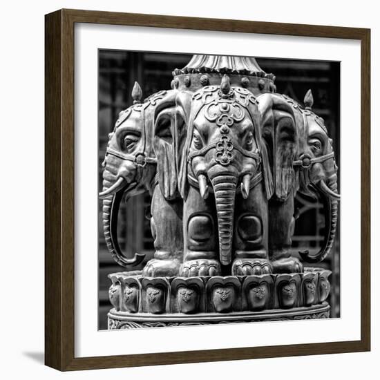 China 10MKm2 Collection - Detail Buddhist Temple - Elephant Statue-Philippe Hugonnard-Framed Photographic Print