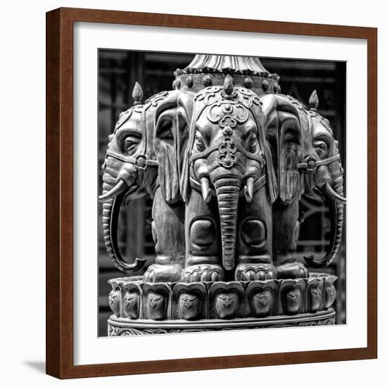 China 10MKm2 Collection - Detail Buddhist Temple - Elephant Statue-Philippe Hugonnard-Framed Photographic Print