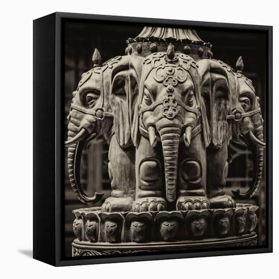 China 10MKm2 Collection - Detail Buddhist Temple - Elephant Statue-Philippe Hugonnard-Framed Stretched Canvas
