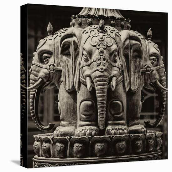 China 10MKm2 Collection - Detail Buddhist Temple - Elephant Statue-Philippe Hugonnard-Stretched Canvas