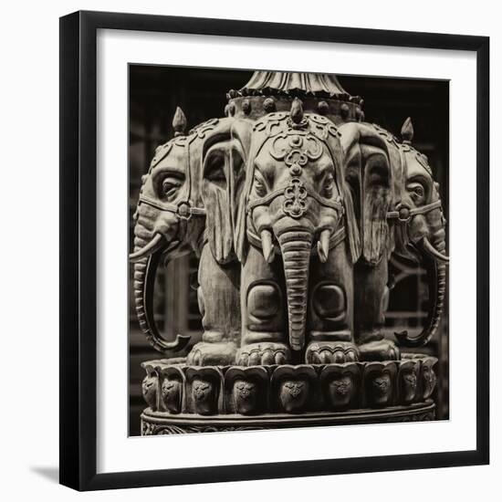 China 10MKm2 Collection - Detail Buddhist Temple - Elephant Statue-Philippe Hugonnard-Framed Photographic Print