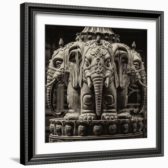 China 10MKm2 Collection - Detail Buddhist Temple - Elephant Statue-Philippe Hugonnard-Framed Photographic Print