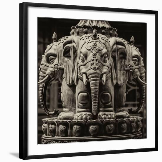 China 10MKm2 Collection - Detail Buddhist Temple - Elephant Statue-Philippe Hugonnard-Framed Photographic Print