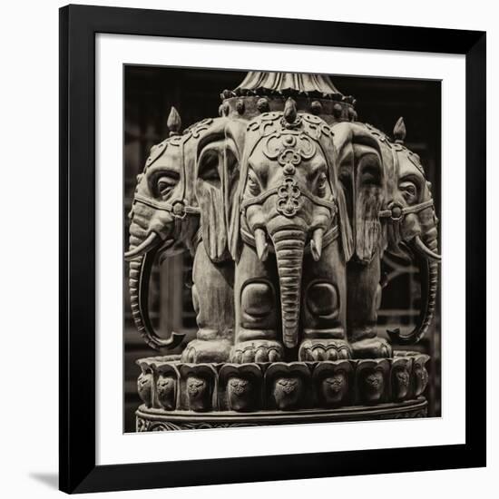 China 10MKm2 Collection - Detail Buddhist Temple - Elephant Statue-Philippe Hugonnard-Framed Photographic Print