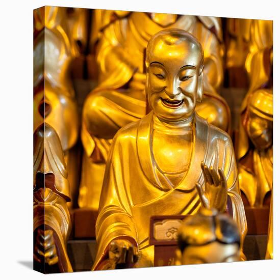 China 10MKm2 Collection - Gold Buddhist Statue in Longhua Temple-Philippe Hugonnard-Stretched Canvas