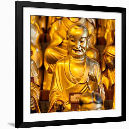 China 10MKm2 Collection - Gold Buddhist Statue in Longhua Temple-Philippe Hugonnard-Framed Photographic Print