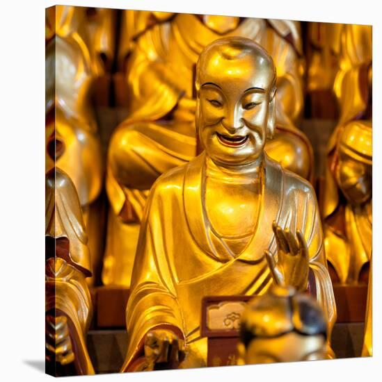 China 10MKm2 Collection - Gold Buddhist Statue in Longhua Temple-Philippe Hugonnard-Stretched Canvas