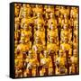 China 10MKm2 Collection - Gold Buddhist Statue in Longhua Temple-Philippe Hugonnard-Framed Stretched Canvas