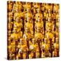 China 10MKm2 Collection - Gold Buddhist Statue in Longhua Temple-Philippe Hugonnard-Stretched Canvas