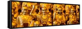 China 10MKm2 Collection - Gold Buddhist Statue in Longhua Temple-Philippe Hugonnard-Framed Stretched Canvas