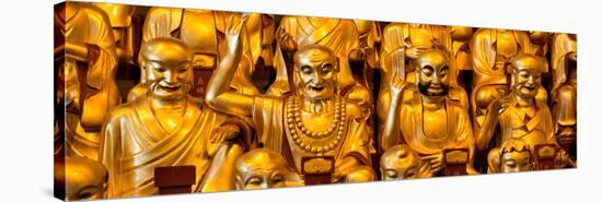 China 10MKm2 Collection - Gold Buddhist Statue in Longhua Temple-Philippe Hugonnard-Stretched Canvas