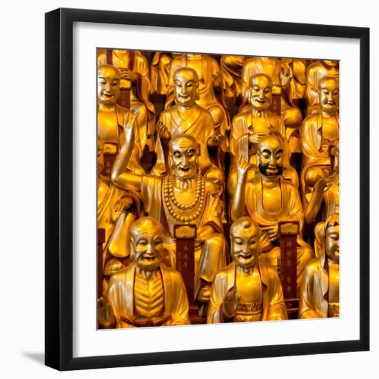 China 10MKm2 Collection - Gold Buddhist Statue in Longhua Temple-Philippe Hugonnard-Framed Photographic Print