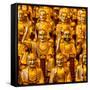 China 10MKm2 Collection - Gold Buddhist Statue in Longhua Temple-Philippe Hugonnard-Framed Stretched Canvas