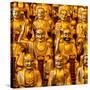 China 10MKm2 Collection - Gold Buddhist Statue in Longhua Temple-Philippe Hugonnard-Stretched Canvas