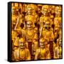 China 10MKm2 Collection - Gold Buddhist Statue in Longhua Temple-Philippe Hugonnard-Framed Stretched Canvas