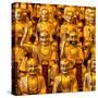 China 10MKm2 Collection - Gold Buddhist Statue in Longhua Temple-Philippe Hugonnard-Stretched Canvas