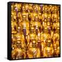 China 10MKm2 Collection - Gold Buddhist Statue in Longhua Temple-Philippe Hugonnard-Framed Stretched Canvas