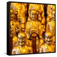 China 10MKm2 Collection - Gold Buddhist Statue in Longhua Temple-Philippe Hugonnard-Framed Stretched Canvas