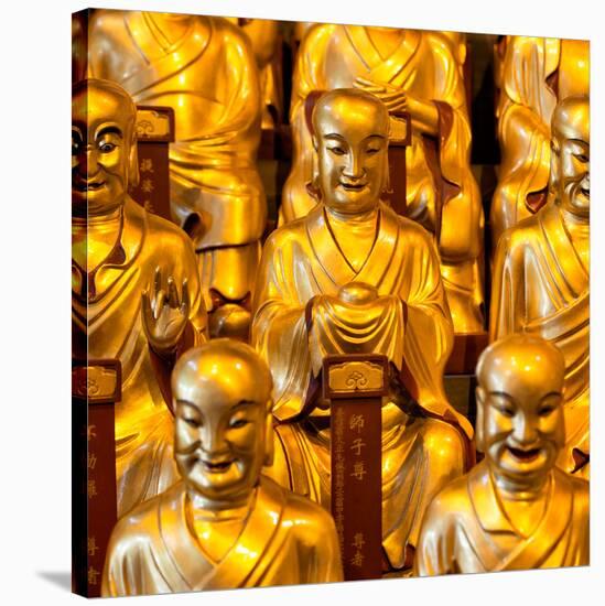 China 10MKm2 Collection - Gold Buddhist Statue in Longhua Temple-Philippe Hugonnard-Stretched Canvas