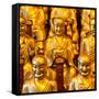 China 10MKm2 Collection - Gold Buddhist Statue in Longhua Temple-Philippe Hugonnard-Framed Stretched Canvas