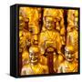 China 10MKm2 Collection - Gold Buddhist Statue in Longhua Temple-Philippe Hugonnard-Framed Stretched Canvas
