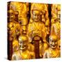 China 10MKm2 Collection - Gold Buddhist Statue in Longhua Temple-Philippe Hugonnard-Stretched Canvas