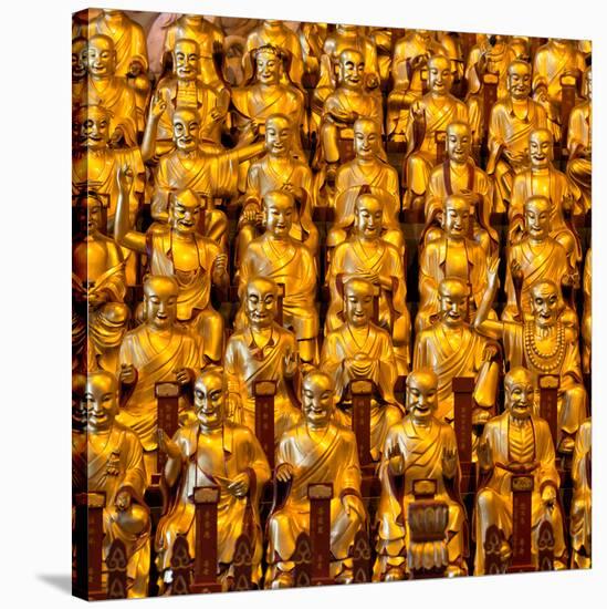 China 10MKm2 Collection - Gold Buddhist Statue in Longhua Temple-Philippe Hugonnard-Stretched Canvas
