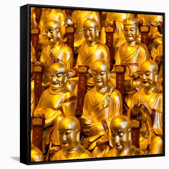 China 10MKm2 Collection - Gold Buddhist Statue in Longhua Temple-Philippe Hugonnard-Framed Stretched Canvas