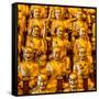 China 10MKm2 Collection - Gold Buddhist Statue in Longhua Temple-Philippe Hugonnard-Framed Stretched Canvas