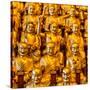 China 10MKm2 Collection - Gold Buddhist Statue in Longhua Temple-Philippe Hugonnard-Stretched Canvas