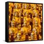 China 10MKm2 Collection - Gold Buddhist Statue in Longhua Temple-Philippe Hugonnard-Framed Stretched Canvas