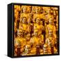 China 10MKm2 Collection - Gold Buddhist Statue in Longhua Temple-Philippe Hugonnard-Framed Stretched Canvas