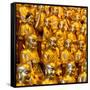 China 10MKm2 Collection - Gold Buddhist Statue in Longhua Temple-Philippe Hugonnard-Framed Stretched Canvas