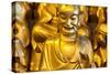 China 10MKm2 Collection - Gold Buddhist Statues in Longhua Temple-Philippe Hugonnard-Stretched Canvas