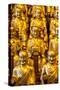 China 10MKm2 Collection - Gold Buddhist Statues in Longhua Temple-Philippe Hugonnard-Stretched Canvas