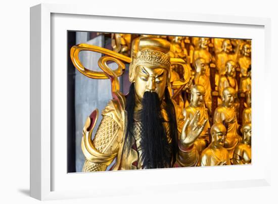 China 10MKm2 Collection - Gold Buddhist Statues in Longhua Temple-Philippe Hugonnard-Framed Photographic Print