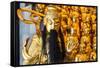 China 10MKm2 Collection - Gold Buddhist Statues in Longhua Temple-Philippe Hugonnard-Framed Stretched Canvas