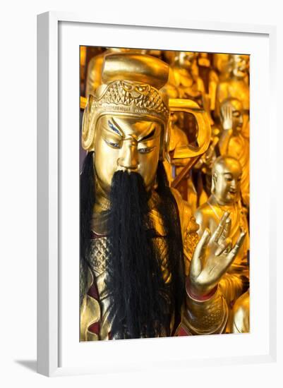 China 10MKm2 Collection - Gold Buddhist Statues in Longhua Temple-Philippe Hugonnard-Framed Photographic Print