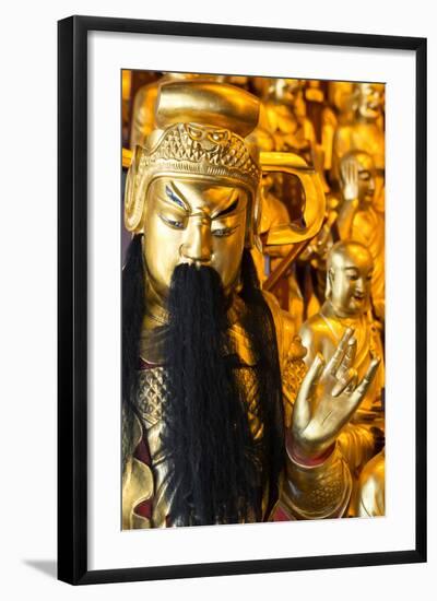 China 10MKm2 Collection - Gold Buddhist Statues in Longhua Temple-Philippe Hugonnard-Framed Photographic Print