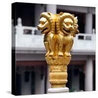 China 10MKm2 Collection - Golden Chinese Lion Statue Jing An Temple - Shanghai-Philippe Hugonnard-Stretched Canvas