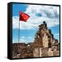 China 10MKm2 Collection - Great Wall with the Chinise Flag-Philippe Hugonnard-Framed Stretched Canvas