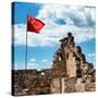 China 10MKm2 Collection - Great Wall with the Chinise Flag-Philippe Hugonnard-Stretched Canvas